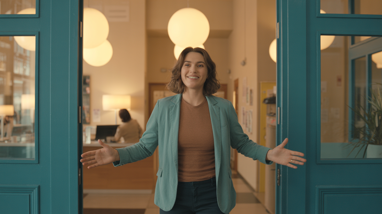 Open welcoming space representing our commitment to accessibility