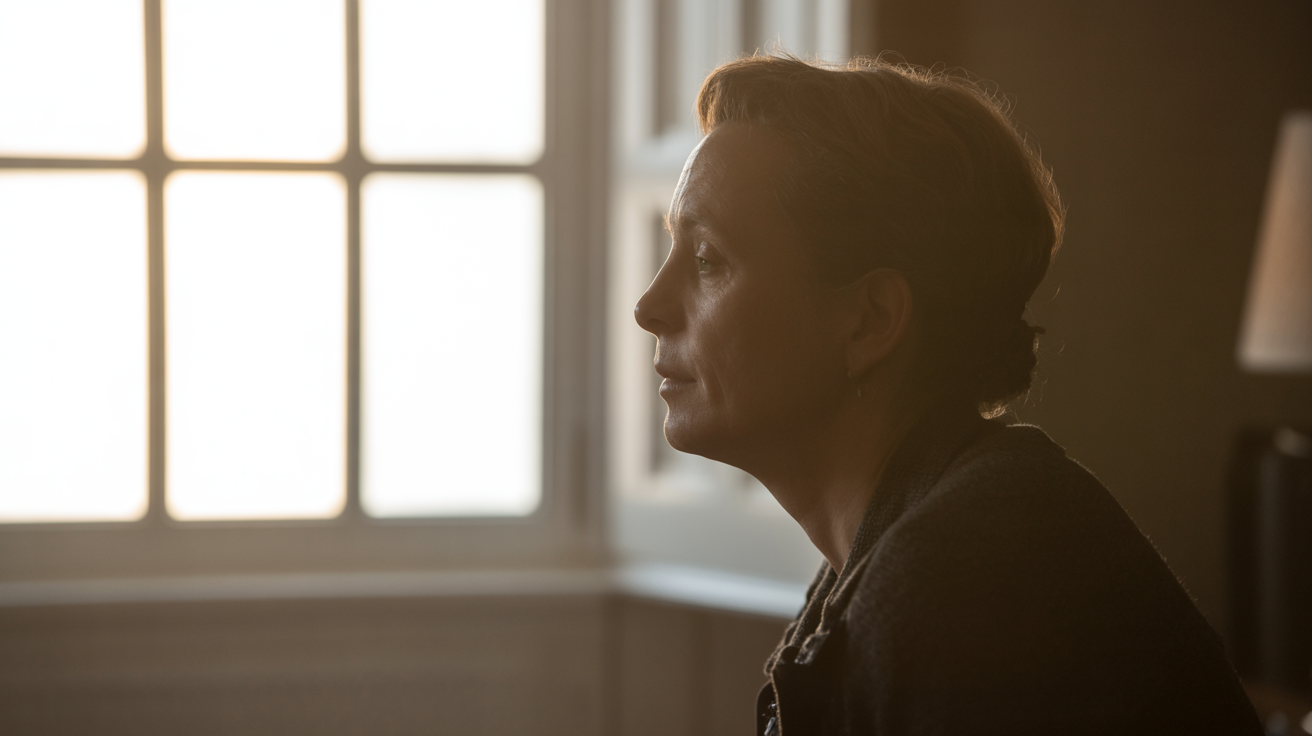 Person in thoughtful contemplation representing reflection and learning